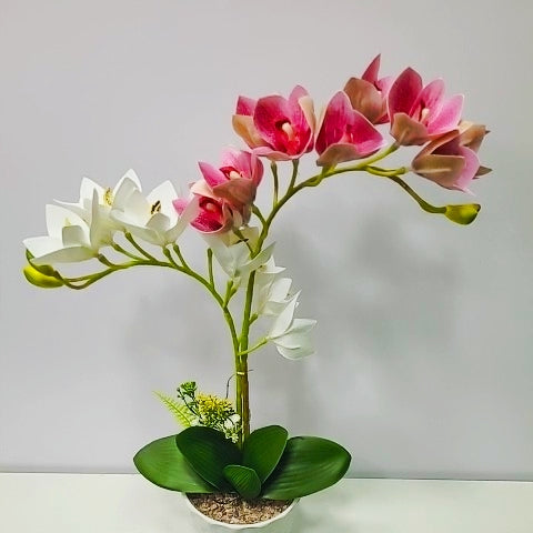 Cymbidium Orchid Artificial Flower Arrangements Premium